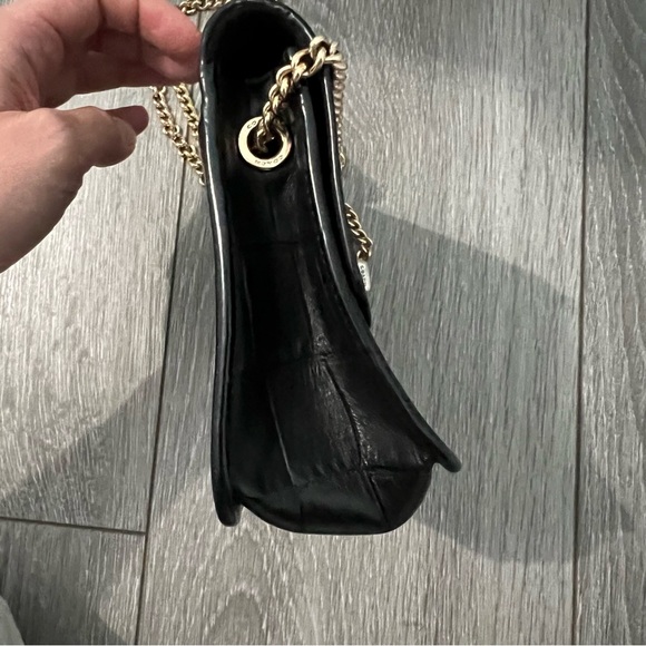 COACH Chain Embossed Black Crocodile Leather Bag - Picture 10 of 14